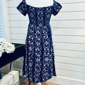 Old Navy Blue Floral Midi Dress